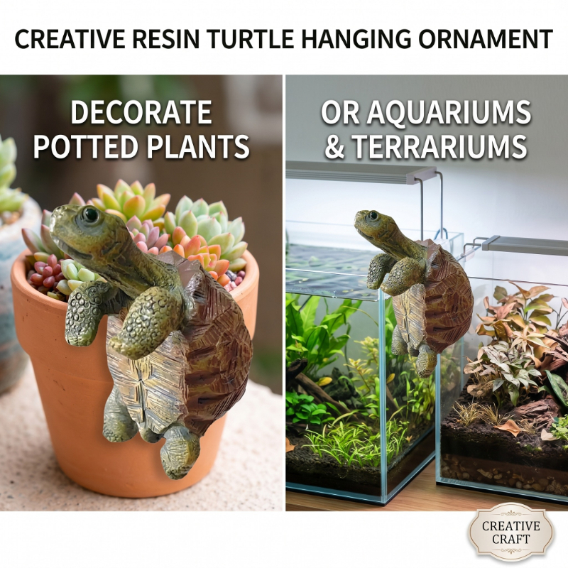 Aquarium Plants Book - Fishing Turtle Hanging Turtle Figurine for